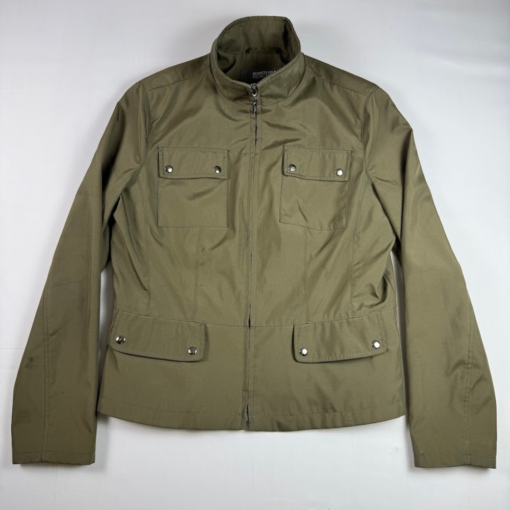 Kenneth Cole Reaction Utility Field Jacket Womens Olive Green Size L